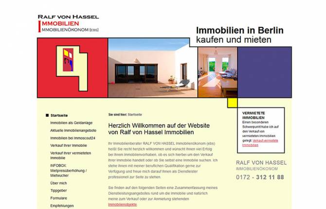 Ralf von Hassel Immobilien - Website