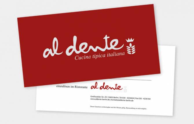 Restaurant aldente - Gutschein