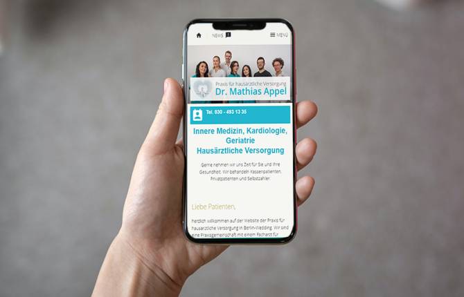 Webdesign für den Arzt Dr. Appel in Berlin