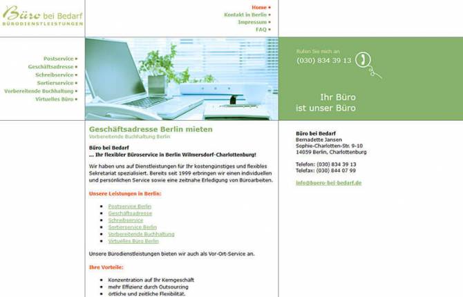 Büro bei Bedarf - Website