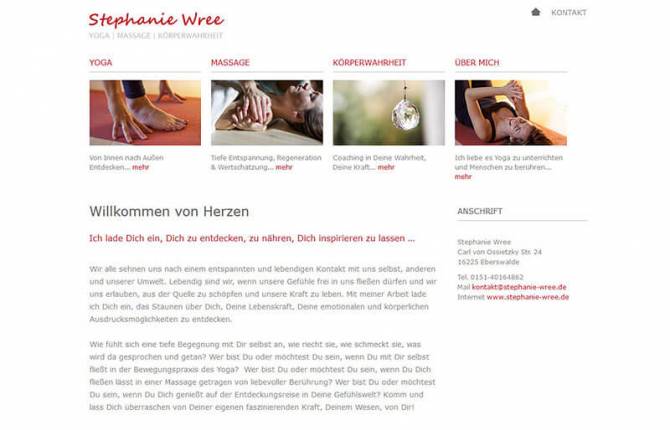 Yoga Stephanie Wree - Website - Startseite