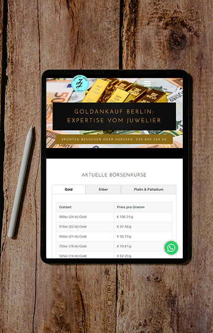 Juwelier Joko, Webdesign Referenz, Tablet