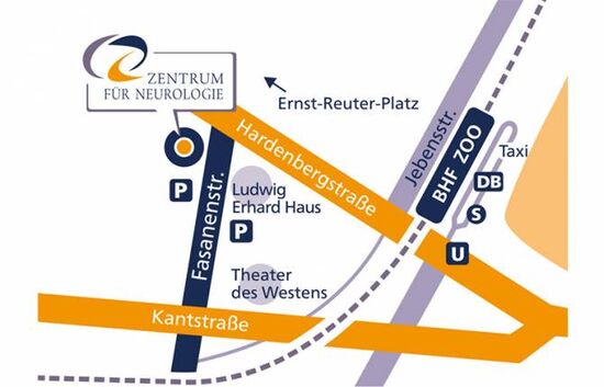 Zentrum für Neurologie Berlin Charlottenburg Anfahrtskizze