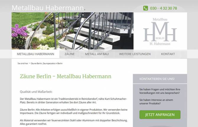 Metallbau Habermann - Website