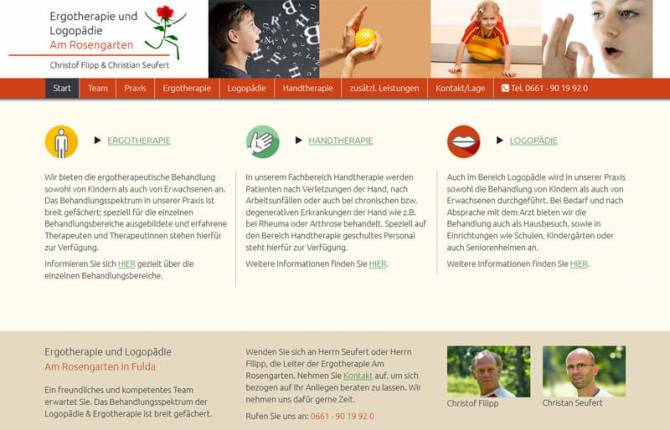 Ergotherapie & Logopädie am Rosengarten - Website