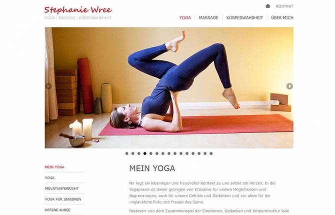 Yoga Stephanie Wree - Website - Unterseite