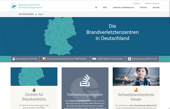 DGV Verbrennungsmedizin Webdesign