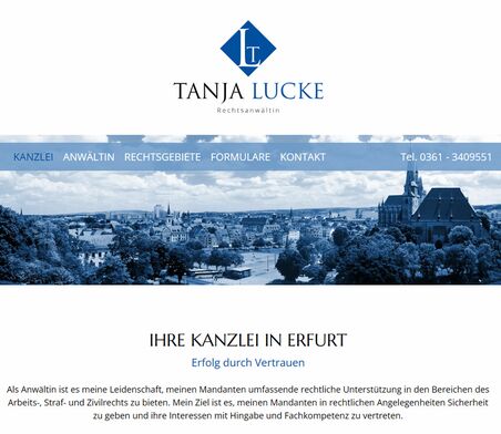 Webdesign Rechtsanwalt Tanja Lucke in Erfurt