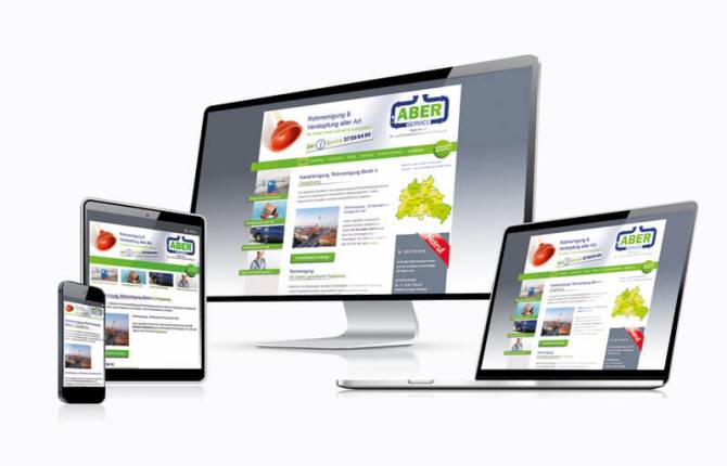 Aber Rohrreinigung - Responsive Webdesign