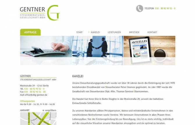 Steuerberatungskanzlei Gentner - Website
