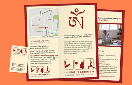 Flyergestaltung institut lebenswert, Referenz Grafikdesign