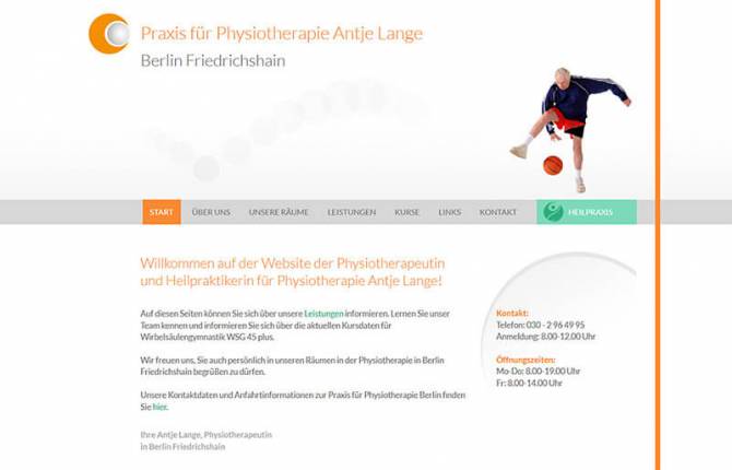 Physiotherapie Antje Lange - Website