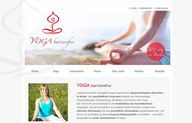 Yoga barrierefrei - Website