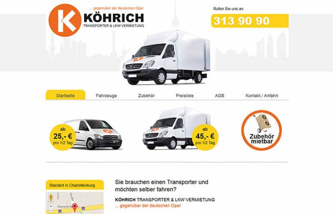 Autovermietung Köhrich - Website