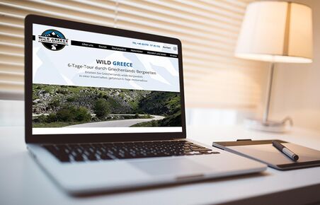 Webdesign und Programmierung Wild Greece, Ansicht Laptop