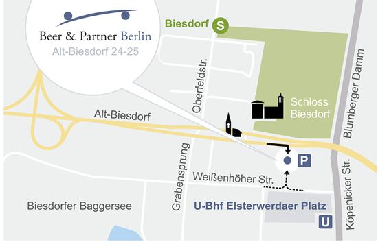 Beer & Partner Individuelle Anfahrtskizze