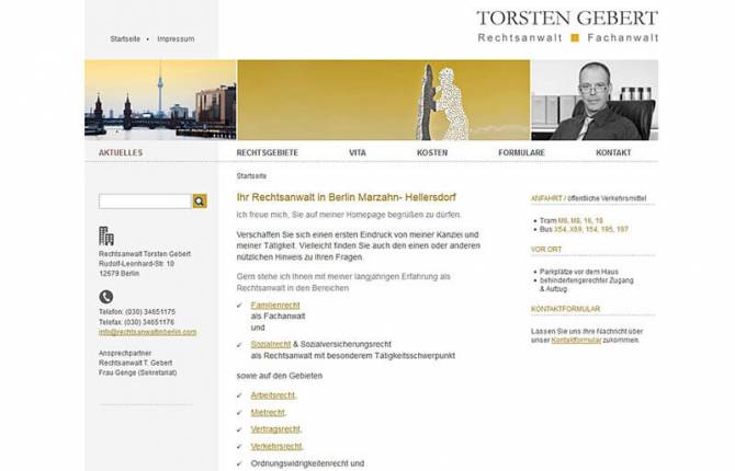 Rechtsanwalt Gebert - Website