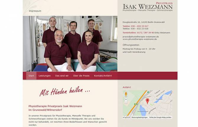 Physiotherapie Weizmann - Website