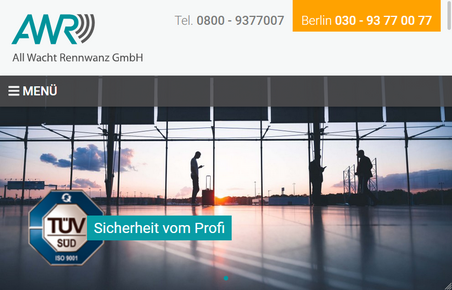 Webdesign AWR Sicherheitsdienst in Berlin, Desktop