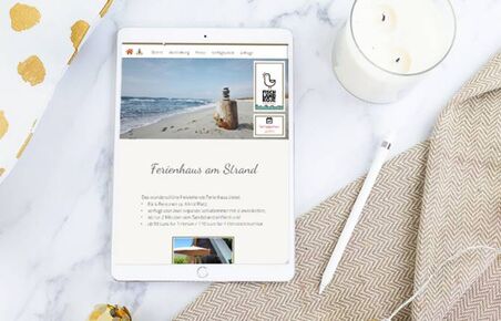 Fischlandkoje, Ahrenshoop Ferienhaus, Webdesign Referenz, iPad Ansicht