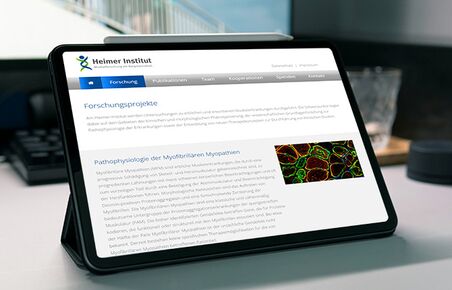 Heimer Institut, Webdesign Referenz, Tablet Ansicht