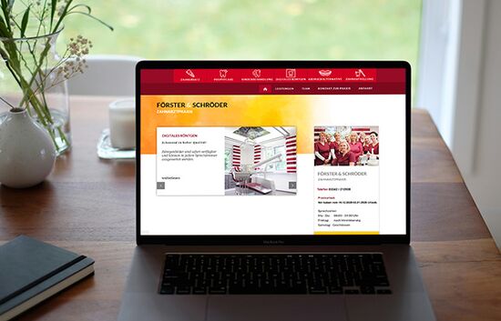 Webdesign Förster und Schröder, Ansicht Laptop