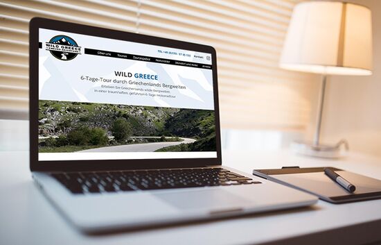 Webdesign und Programmierung Wild Greece, Ansicht Laptop