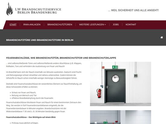 Webdesign LW Brandschutzservice Berlin Brandenburg