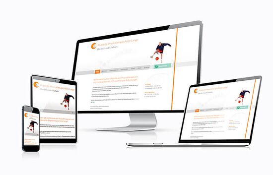 Webdesign Physiotherapie Lange, Responsive Design, diverse Ansichten