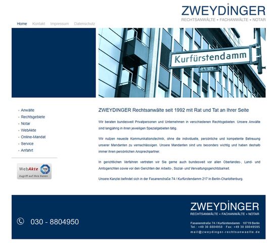 Webdesign Zweydinger Rechtsanwälte