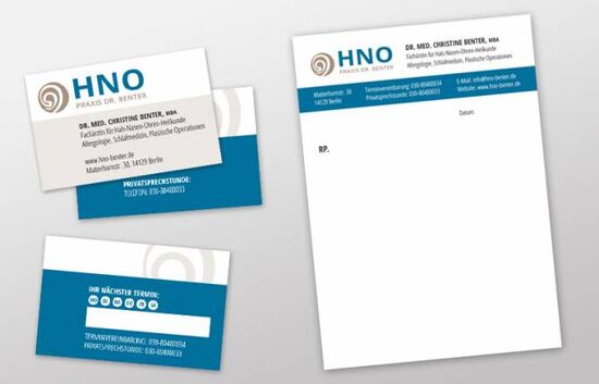HNO Dr. Benter Visitenkarten und Briefbogen