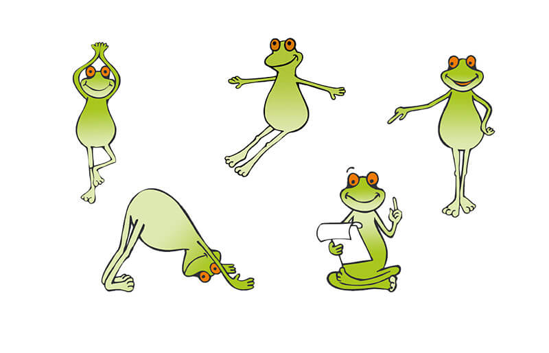 Illustration verschiedener Froschmotive